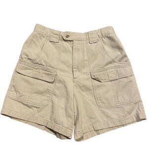 Vintage khaki high rise cargo shorts